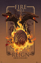 Poster House Of The Dragon Fire Will Reign 61x91 5cm Grupo Erik GPE5856 | Yourdecoration.com