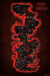 Poster House Of The Dragon Map Westeros 61x91 5cm Grupo Erik GPE5857 | Yourdecoration.com