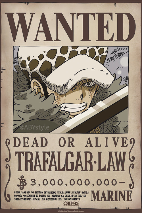 Poster One Piece Wanted Law Wano 38x52cm Abystyle GBYDCO626 | Yourdecoration.com