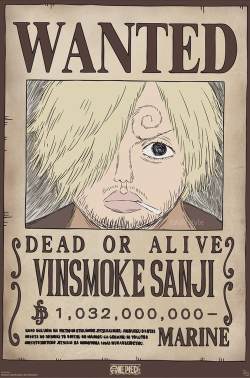 Poster One Piece Wanted Sanji Wano 61x91 5cm GBYDCO620 | Yourdecoration.com