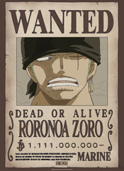 Poster One Piece Wanted Zoro Wano 38x52cm Abystyle GBYDCO624 | Yourdecoration.com