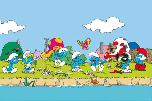 Poster The Smurfs Group 91 5x61cm Abystyle GBYDCO480 | Yourdecoration.com