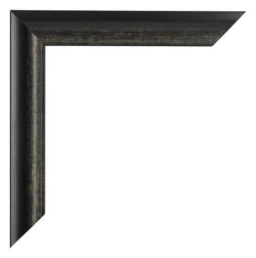 Sheffield Wooden Photo Frame 20x20cm Black Gold Swept Detail Corner | Yourdecoration.com