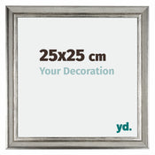 Sheffield Wooden Photo Frame 25x25cm Silver Black Swept Front Size | Yourdecoration.com