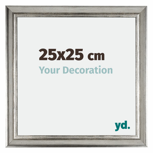 Sheffield Wooden Photo Frame 25x25cm Silver Black Swept Front Size | Yourdecoration.com