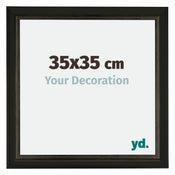 Sheffield Wooden Photo Frame 35x35cm Black Gold Swept Front Size | Yourdecoration.com