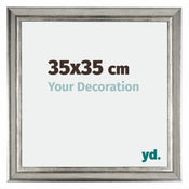 Sheffield Wooden Photo Frame 35x35cm Silver Black Swept Front Size | Yourdecoration.com