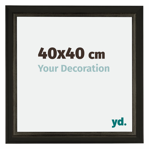 Sheffield Wooden Photo Frame 40x40cm Black Gold Swept Front Size | Yourdecoration.com