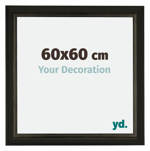 Sheffield Wooden Photo Frame 60x60cm Black Gold Swept Front Size | Yourdecoration.com