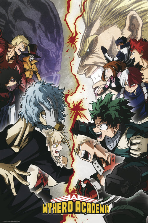 My Hero Academia Heroes Vs Villains Poster 61X91 5cm | Yourdecoration.com