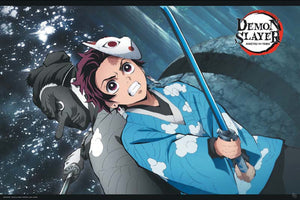 ABYstyle Demon Slayer Tanjiro & Urukodaki Poster 91,5x61cm | Yourdecoration.com