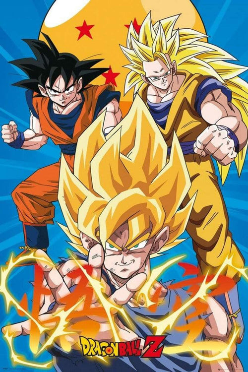 GBeye Dragon Ball Z 3 Gokus Poster 61x91,5cm | Yourdecoration.com