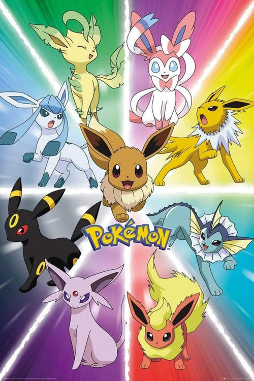 GBeye Pokemon Eevee Evolution Poster 61x91,5cm | Yourdecoration.com