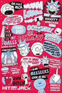 GBeye Rick and Morty Quotes Poster 61x91,5cm | Yourdecoration.com