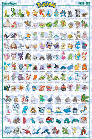 Gbeye GBYDCO073 Pokemon Hoenn French Characters Poster 61x 91-5cm | Yourdecoration.com