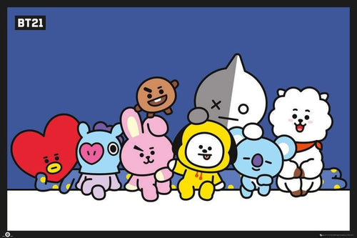 GBeye BT21 Group Blue Poster 91,5x61cm | Yourdecoration.com