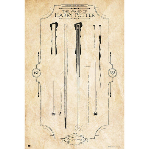 Grupo Erik GPE5161 Harry Potter The Wand Poster 61X91,5cm | Yourdecoration.com