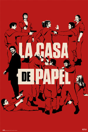 Grupo Erik GPE5483 Money Heist All Characters Poster 61X91,5cm | Yourdecoration.com