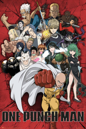 grupo erik gpe5622 one punch man heroes poster 61x91.5cm | Yourdecoration.com