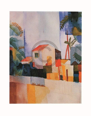 August Macke Weisses Haus Art Print 56x71cm | Yourdecoration.com