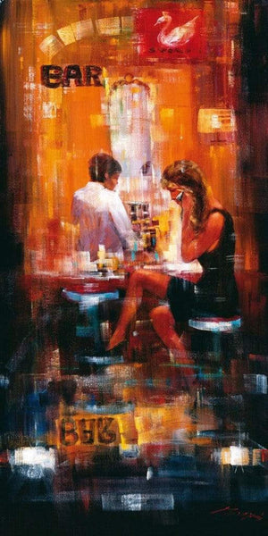 Madjid Bar Scene II Art Print 50x100cm | Yourdecoration.com