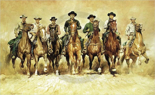 Renato Casaro The magnificent Seven Art Print 100x61cm | Yourdecoration.com