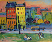 Wassily Kandinsky Houses of Munich Art Print 53x43cm | Yourdecoration.com