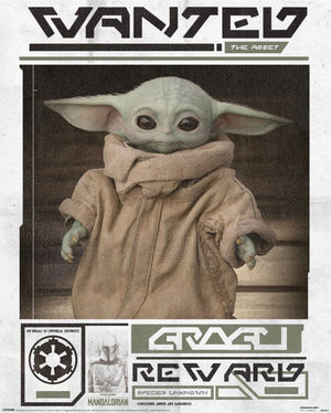 pyramid mpp50817 star wars the mandalorian grogu wanted poster 40x50cm | Yourdecoration.com