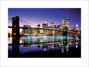 Pyramid Brooklyn Bridge Colour Art Print 60x80cm | Yourdecoration.com