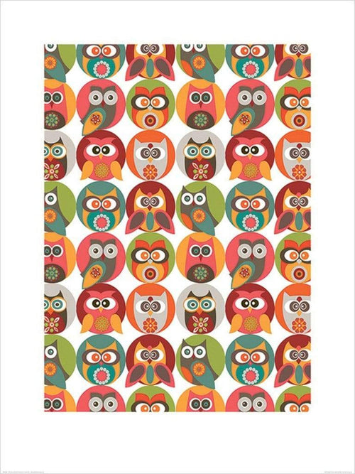 Pyramid Valentina Ramos Owls Family Art Print 60x80cm | Yourdecoration.com