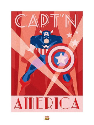 Pyramid Marvel Deco Captain America Art Print 60x80cm | Yourdecoration.com