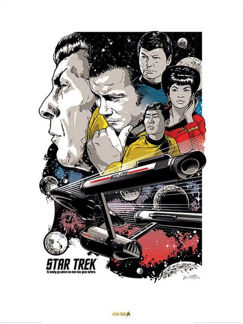 Pyramid Star Trek Boldly Go 50th Anniversary Art Print 60x80cm | Yourdecoration.com