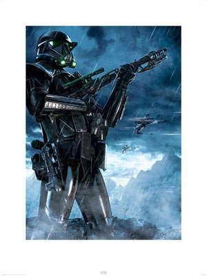 Pyramid Star Wars Rogue One Death Trooper Rain Art Print 60x80cm | Yourdecoration.com