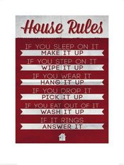 Pyramid House Rules Art Print 60x80cm | Yourdecoration.com