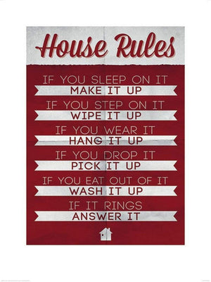 Pyramid House Rules Art Print 60x80cm | Yourdecoration.com