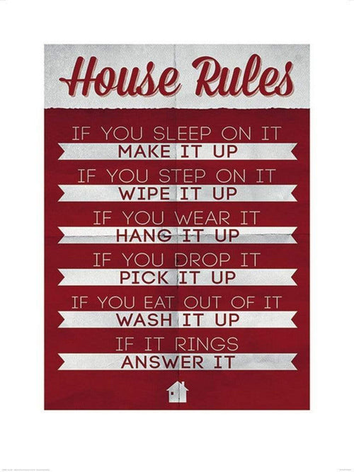 Pyramid House Rules Art Print 60x80cm | Yourdecoration.com