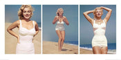 Pyramid Marilyn Monroe Beach Triptych Art Print 50x100cm | Yourdecoration.com