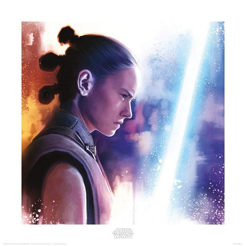 Pyramid Star Wars The Last Jedi Rey Lightsaber Paint Art Print 40x40cm | Yourdecoration.be