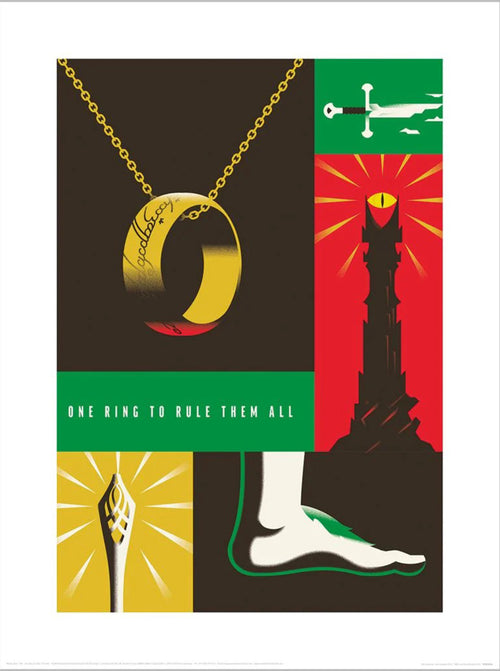 Pyramid Ppr54294 Warner Bros One Ring To Rule Them All Kunstdruk 30X40cm | Yourdecoration.com