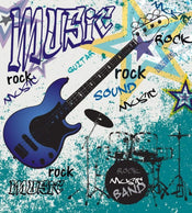 Dimex Blue Guitar Wall Mural 225x250cm 3 Panels | Yourdecoration.com