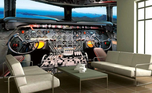 Dimex Cockpit View Wall Mural 375x250cm 5 Panels Ambiance | Yourdecoration.com