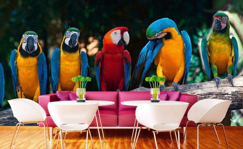 Dimex Colourful Macaw Wall Mural 375x250cm 5 Panels Ambiance | Yourdecoration.com