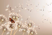 Dimex Dandelions and Butterfly Wall Mural 375x250cm 5 Panels | Yourdecoration.com