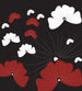 Dimex Flowers on Black Wall Mural 225x250cm 3 Panels | Yourdecoration.com