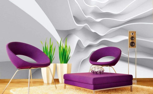 Dimex Futuristic Wave Wall Mural 375x250cm 5 Panels Ambiance | Yourdecoration.com