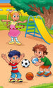 Dimex Kids in Playground Wall Mural 150x250cm 2 Panels | Yourdecoration.com