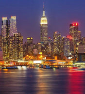 Dimex Manhattan at Night Wall Mural 225x250cm 3 Panels | Yourdecoration.com