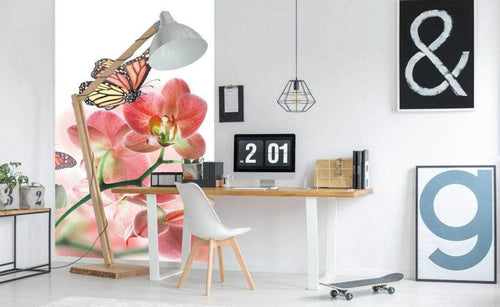 Dimex Orchids and Butterfly Wall Mural 150x250cm 2 Panels Ambiance | Yourdecoration.com