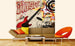 Dimex Red Guitar Wall Mural 225x250cm 3 Panels Ambiance | Yourdecoration.com