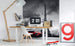 Dimex Retro Car in Paris Wall Mural 225x250cm 3 Panels Ambiance | Yourdecoration.com